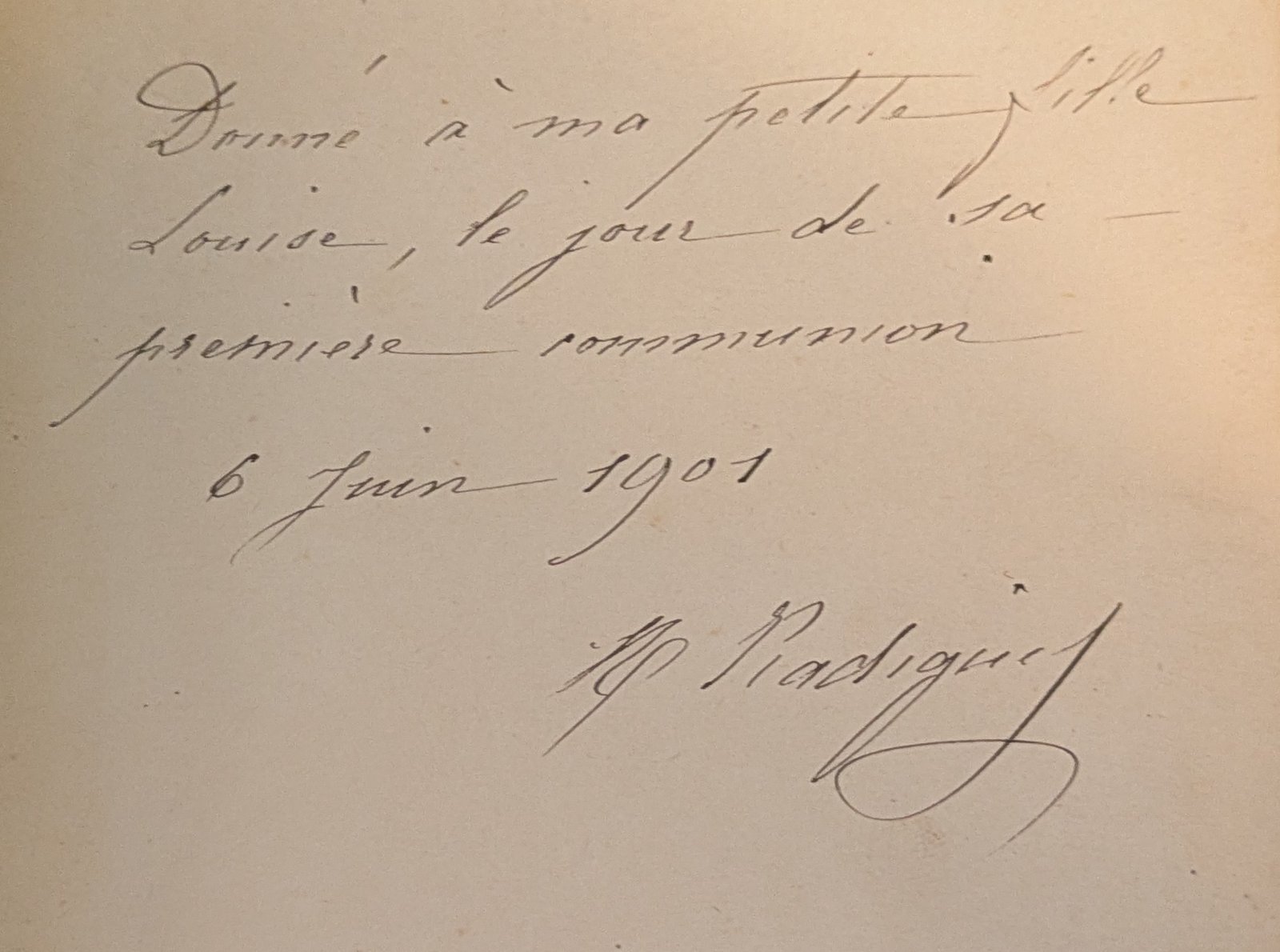 Dédicace manuscrite offerte lors d'un grand moment de vie